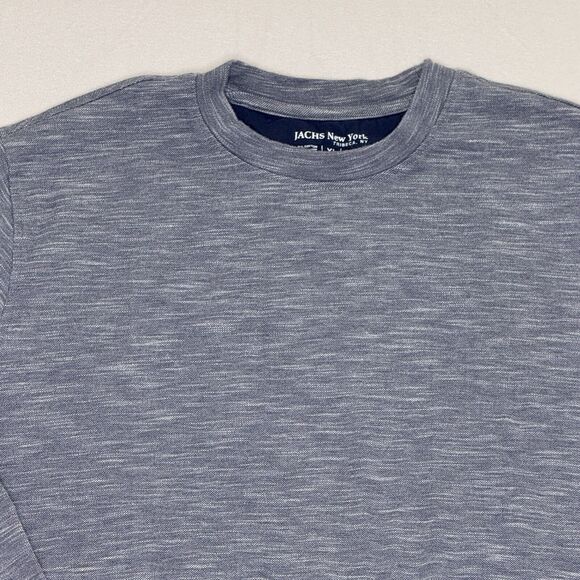 Jachs NY Mens Sweater Grey Blue XL Long Sleeve Crew Neck - Picture 2 of 6
